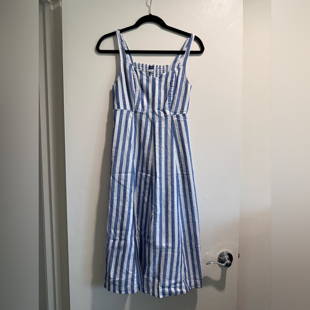 Old Navy Striped Blue and White Midi Dress
